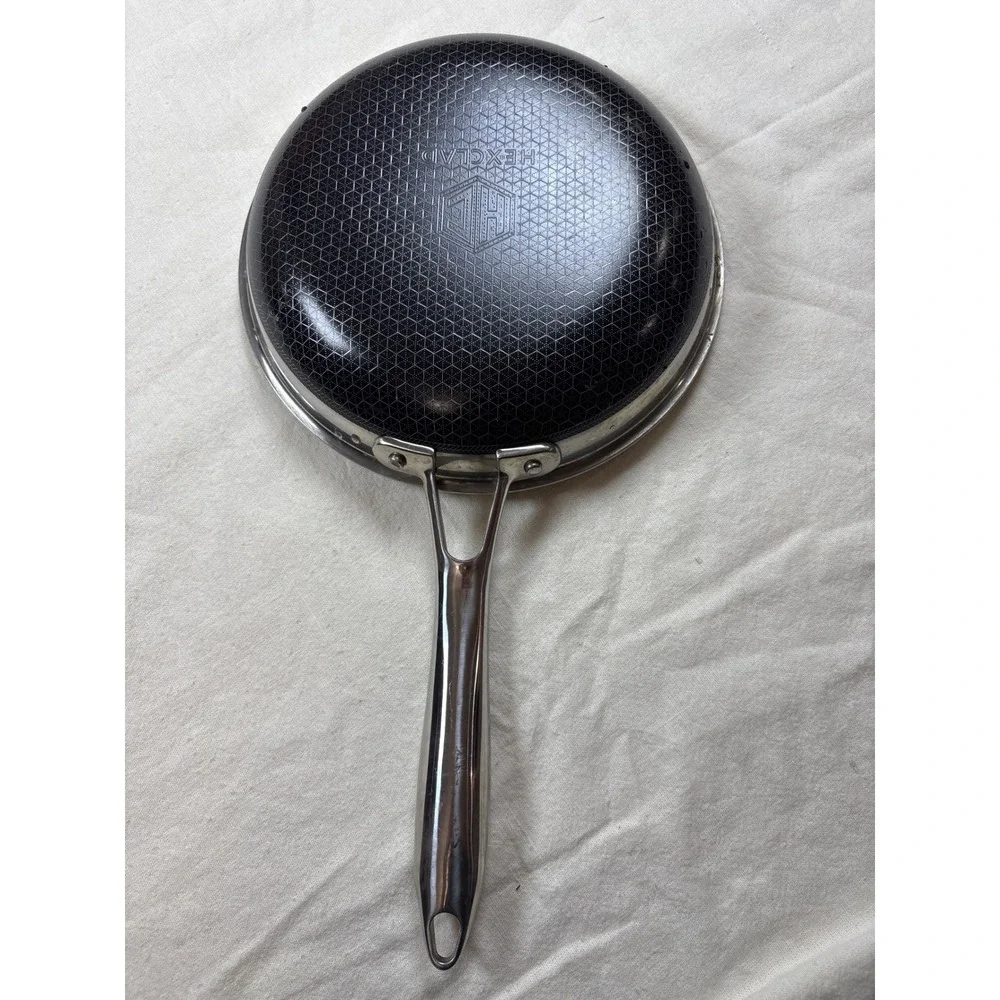 HexClad 8 Inch Hybrid Nonstick Frying Pan with Lid Stainless Steel Skillet